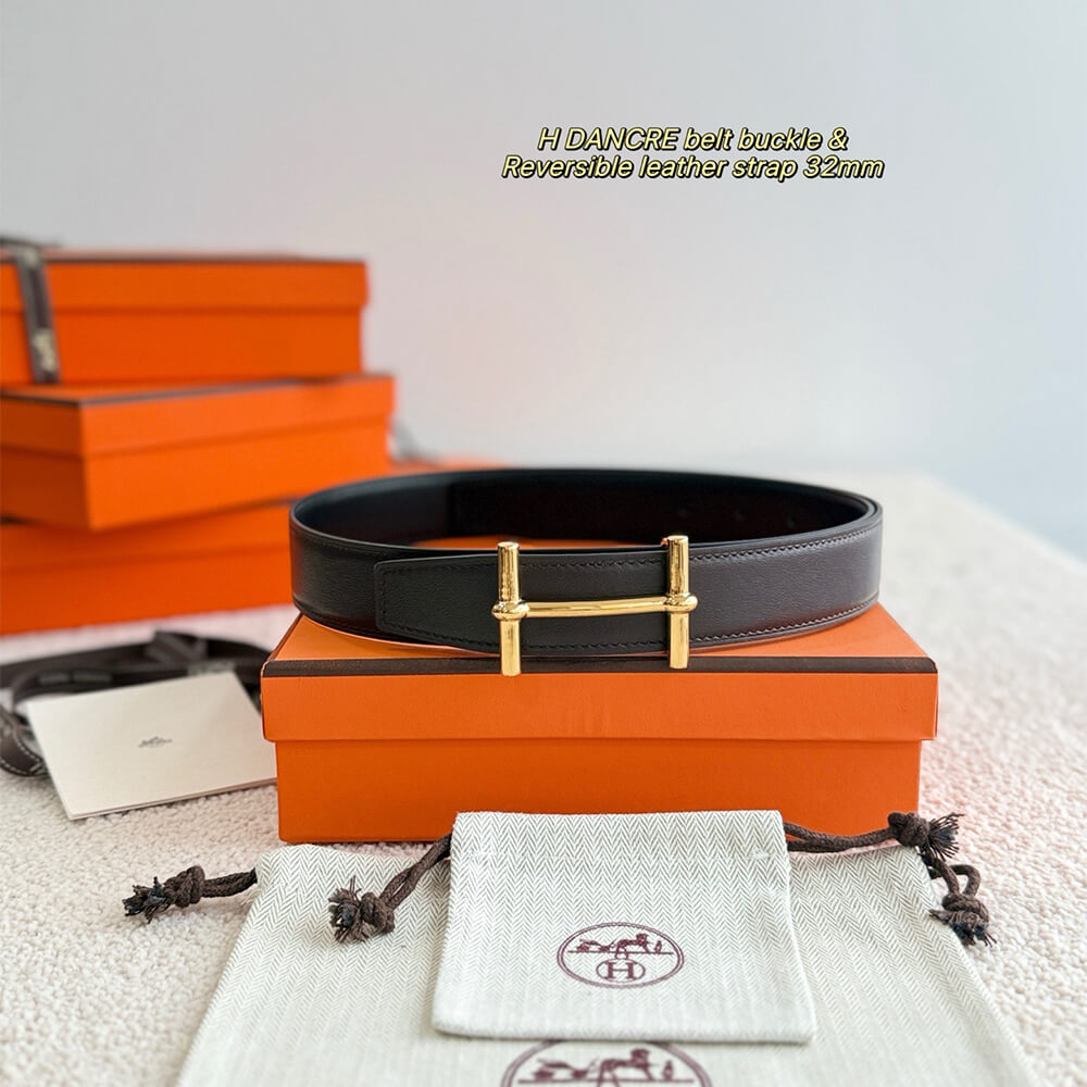 H**me5 H d’Ancre belt buckle & Reversible leather strap 32 mm