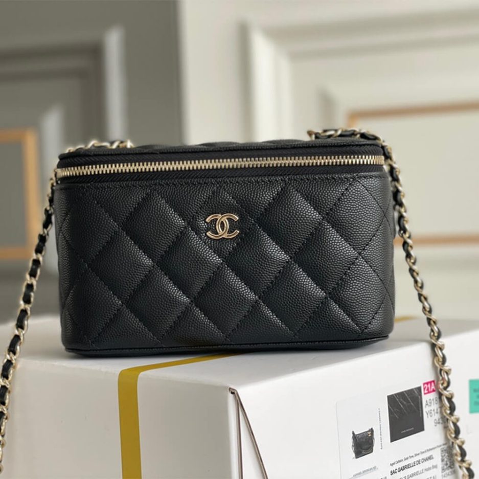 Ch**el long box cosmetic bag