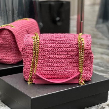 Sa1nt Lau*nt NIKI CHAIN MEDIUM IN RAFFIA(HIGH-END GRADE)