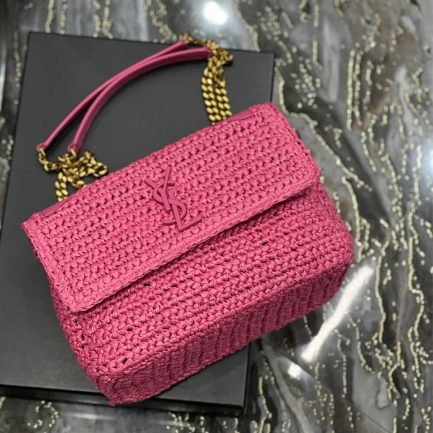 Sa1nt Lau*nt NIKI CHAIN MEDIUM IN RAFFIA(HIGH-END GRADE)