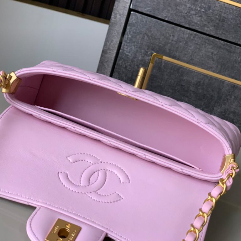 Ch**el Mini Flap Bag with Top Handle(HIGH-END GRADE)